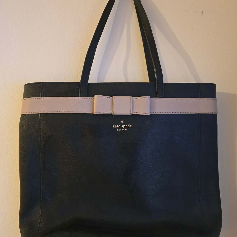 Kate Spade Kirk Park Saffiano Britain Tote Blush Bow Leather